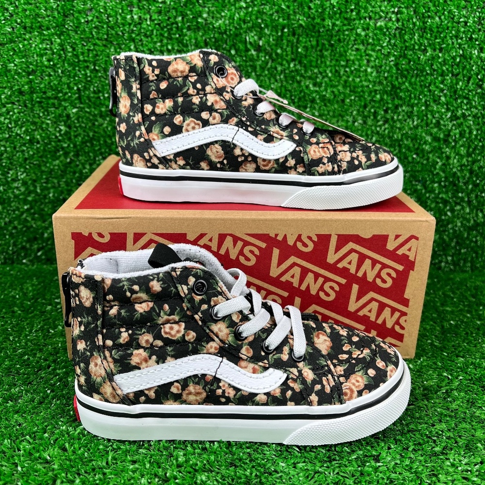NEW Vans SK8 HI Zip Rose Dreams Black White Toddler Sneakers Toddler 8